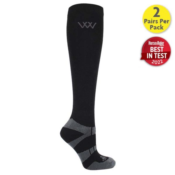 Ww0017 Bamboo Long Sock Black Grey (2 Pairs) Bit