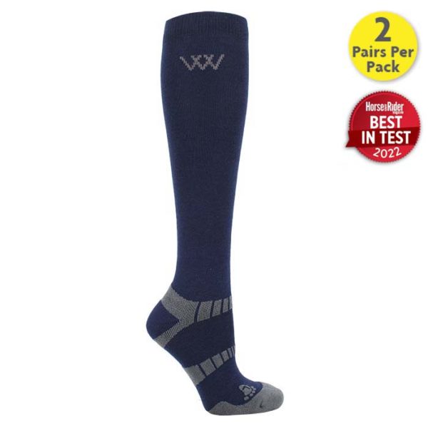 Ww0017 Bamboo Sock Long Navy Grey (2 Pairs) Bit
